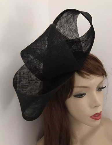 Black Big Loop Fascinator Hat