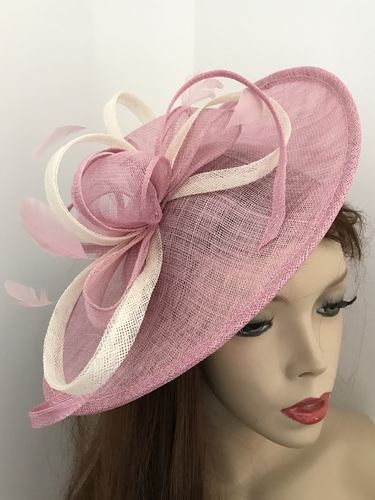 Pink ivory Saucer Fascinator hat