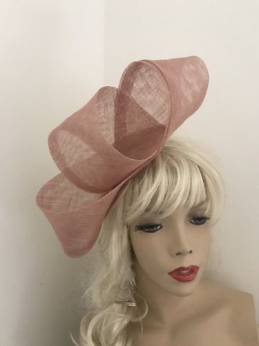 Nude Blush Big Twist Fascinator Hat