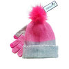Pink Grey Hat&Gloves