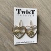 Gold Heart Resin Earrings